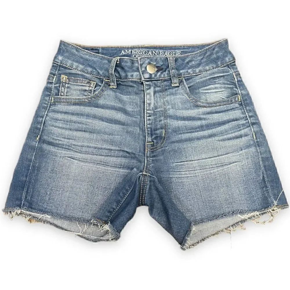 American Eagle Hi Rise Shorties Jean Shorts